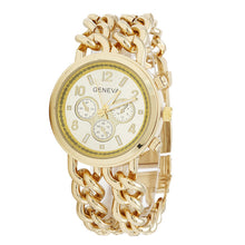 Fashion Womens Cowboy Chain Stainless Steel BandDress Quartz WristWatch Bangle Bracelet Relojes J4U66
