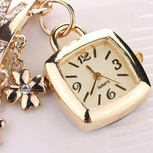 Fashion Women Love Rhinestone Chain Bracelet Wrist Watch Square Watch J4U66
