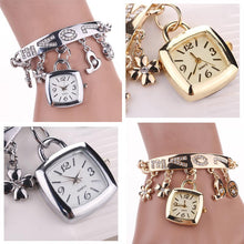 Fashion Women Love Rhinestone Chain Bracelet Wrist Watch Square Watch J4U66