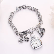 Fashion Women Love Rhinestone Chain Bracelet Wrist Watch Square Watch J4U66