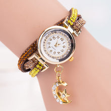 Fashion relogio feminino Women quartz-watch Crystal Band Wave Bracelet Dial Quartz Analog Wrap Wrist Watch J4U66