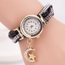 Fashion relogio feminino Women quartz-watch Crystal Band Wave Bracelet Dial Quartz Analog Wrap Wrist Watch J4U66