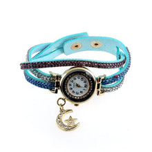 Fashion relogio feminino Women quartz-watch Crystal Band Wave Bracelet Dial Quartz Analog Wrap Wrist Watch J4U66