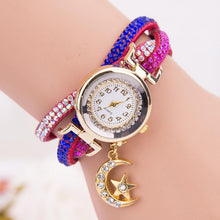 Fashion relogio feminino Women quartz-watch Crystal Band Wave Bracelet Dial Quartz Analog Wrap Wrist Watch J4U66