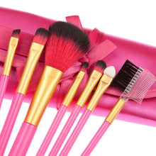 7pc Women Girl Professional Pink Makeup Brush Sets For Powder Eye Shadow Make Up Tools Kit  J4U66