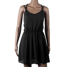 Sexy Backless Cross Sleeveless Women Femme Chiffon Beach Dress Plus Size Mini Dress J4U66