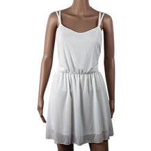 Sexy Backless Cross Sleeveless Women Femme Chiffon Beach Dress Plus Size Mini Dress J4U66