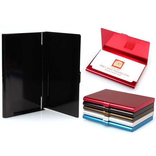 Creative Aluminum Holder Metal Box Cover Credit Business Card Wallet J4U66
