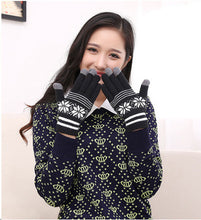Fashion Women Screen Knit Cotton Warm Gloves  J4U66