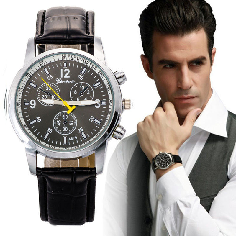 watches men luxury brand men watch relogio wristwatches Fashion men's leather strap quartz watch  J4U66