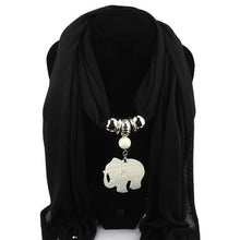 Necklace Scarves Elephants Pendant Jewelry Tassels Scarf Shawl Wrap J4U66