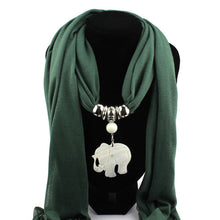Necklace Scarves Elephants Pendant Jewelry Tassels Scarf Shawl Wrap J4U66