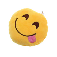 Cute Emoji Smiley Hungry Tongue Sunglass Key Chain Toy Plush Gift Bag Accessory J4U66