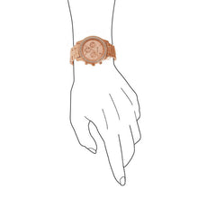 Faux Chronograph Quartz Plated Classic Round Women Crystals Watch J4U66