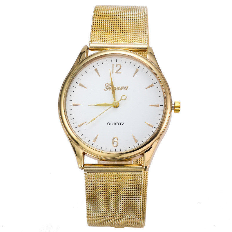 Gold watch Full stainless steel woman fashion dress watches men brand quartz watch qualityship J4U66