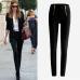 Lady Zip Pencil Pants High Waisted Slim Stretch Leggings Trousers Pants J4U66