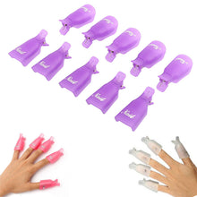10pc Plastic Nail Art Soak Off Cap Clip UV Gel Polish Remover Wrap Tool J4U66