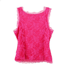 Sexy Women Solid Lace Perspective Sleeveless Slim Fit Tops Tank Vest, Black, Pink, Size Free J4U66