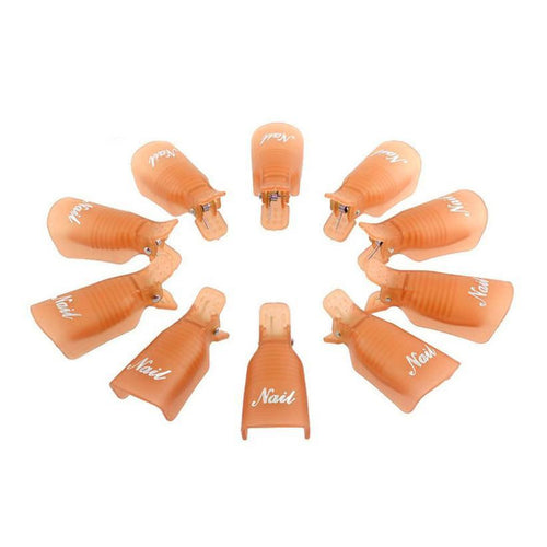10pc UV Gel Polish Remover Wrap Tool Plastic Nail Art Soak Off Cap Clip & s J4U66