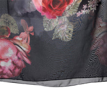Women Casual Floral Print Sleeveless Long Chiffon Dress J4U66