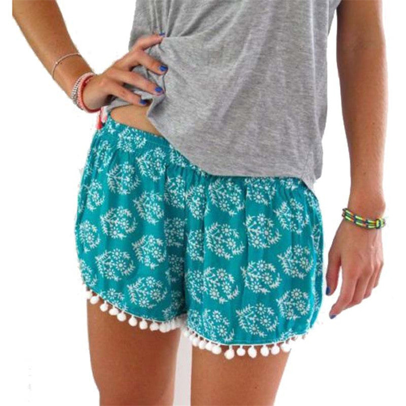 Women Casual High Waist Tassel Shorts For  J4U66