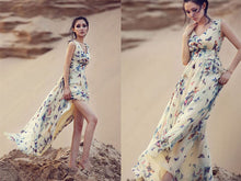 EuropeanSexy Women butterfly Print Long Chiffon Beach Dresses Big size XXXL J4U66