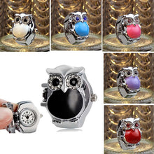 Creative Fashion Retro Owl Finger Watch Clamshell Ring Watch J4U66