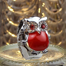 Creative Fashion Retro Owl Finger Watch Clamshell Ring Watch J4U66