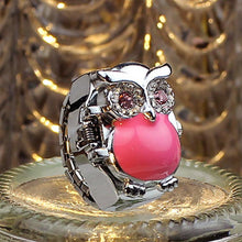 Creative Fashion Retro Owl Finger Watch Clamshell Ring Watch J4U66