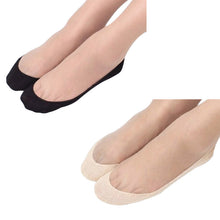 Women'sCotton Lace Antiskid Invisible Liner Low Cut Socks Causal Solid White and Black  J4U66