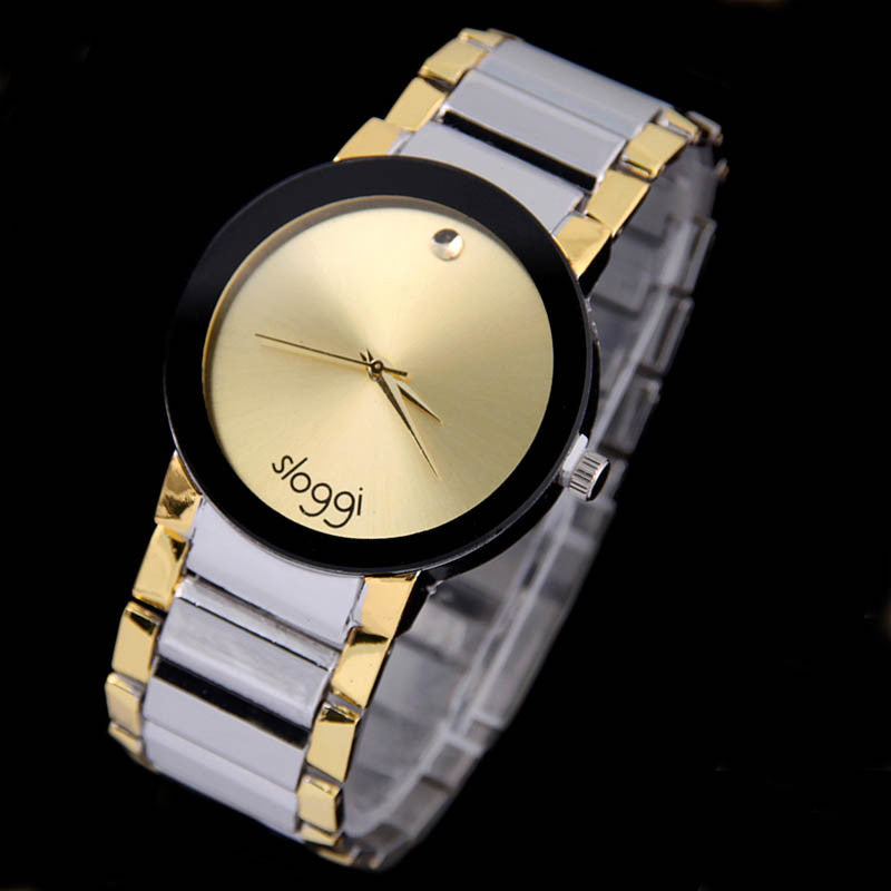 Men Watches Band Stainless Steel Sport Quartz Analog Dial Wrist Watch J4U66
