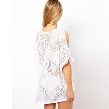 Women Knitting Blouse Smock Bikini Smock Mesh Openwork Beach J4U66