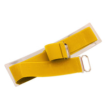Women Waistband Gold Metal Elastic Strap Clasp Closure Mirror Belt J4U66