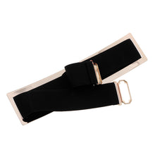 Women Waistband Gold Metal Elastic Strap Clasp Closure Mirror Belt J4U66