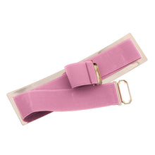 Women Waistband Gold Metal Elastic Strap Clasp Closure Mirror Belt J4U66