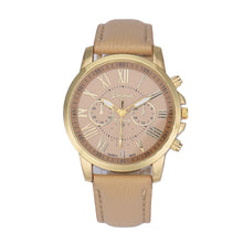 Women's Fashion Roman Numerals Faux Leather Analog Quartz Wrist Watch J4U66