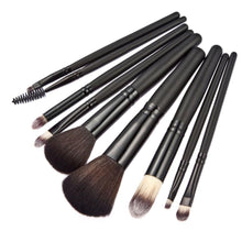 Professional 9pc Makeup Brush Set tools Make-up Toiletry Kit Wool Brand Make Up Brush Set Case  J4U66