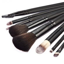 Professional 9pc Makeup Brush Set tools Make-up Toiletry Kit Wool Brand Make Up Brush Set Case  J4U66