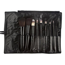 Professional 9pc Makeup Brush Set tools Make-up Toiletry Kit Wool Brand Make Up Brush Set Case  J4U66