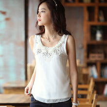 Sexy Women Sleeveless Flower Lace Chiffon VTank Shirt Blouse Tops J4U66