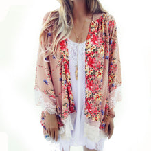 Women Printed Chiffon Shawl Kimono Cardigan Coat Tops Outwear Cover Up Blouse Brand Designer Vestideo J4U66