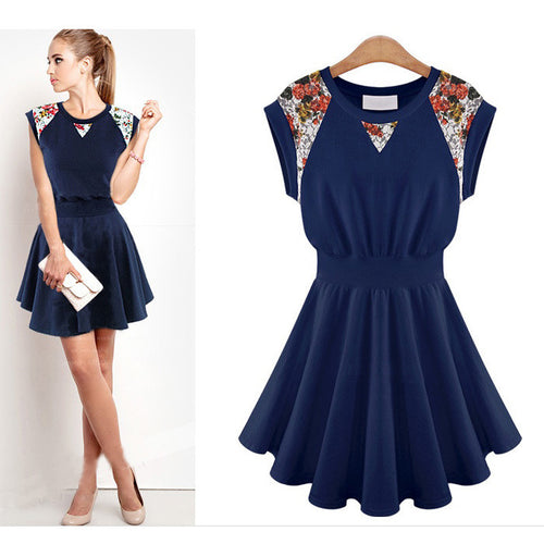 Dress SexyWomens Girl Floral Ruffle Women Casual Sleeveless Evening Party Prom Mini Dress Plus Size J4U66