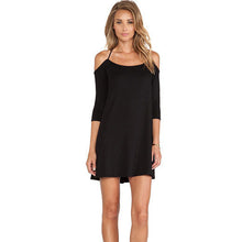 Women Half Sleeve Elegant Off Shoulder Cross Backless Dress J4U66