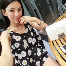 Vestideo Casual Sleeveless Shirt Daisy Loose Chiffon VTop Blouse  J4U66