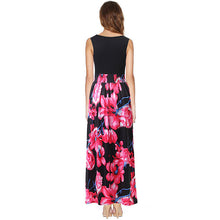 Vestideo Womens Floral Print Long Dresses V-Neck Beach Boho Maxi Sundress Plus Size S-XL J4U66