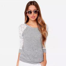 Women Backless Long Sleeve Embroidery Lace Crochet Shirt Blouse Tops J4U66