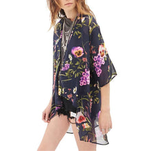 Women Kimono Cardigan CoatChiffon Floral Printed Jacket Tops Outwear Cover Up Blouse Vestideo  J4U66