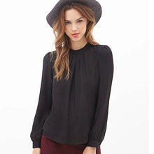 Women Fold Loose Casual Chiffon Long Sleeve Shirt Tops Blouse Tops Ladies Sexy Offices Dress Plus Size J4U66