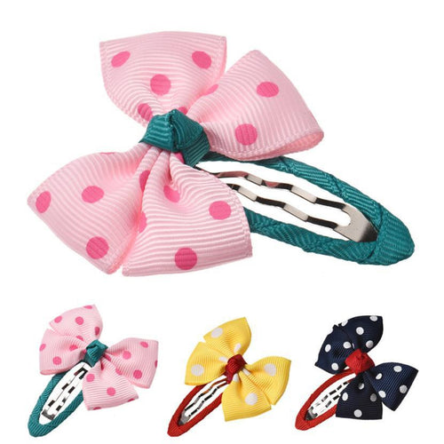 bow dot children kids baby girls hair accessories clip hairpins barrettes headwear flowerBoutique J4U66