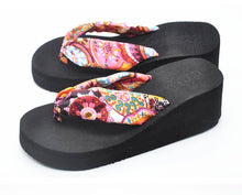Women Home Slippers Korean Bohemia Beach Sandals Platform Wedges Flip Flops J4U66